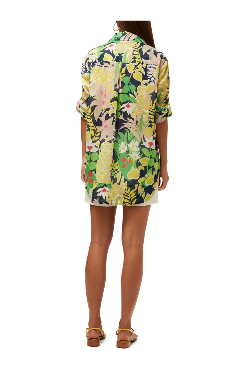 Trina Turk Button Up Swing Top, Alternate, color, Floral Green Multi