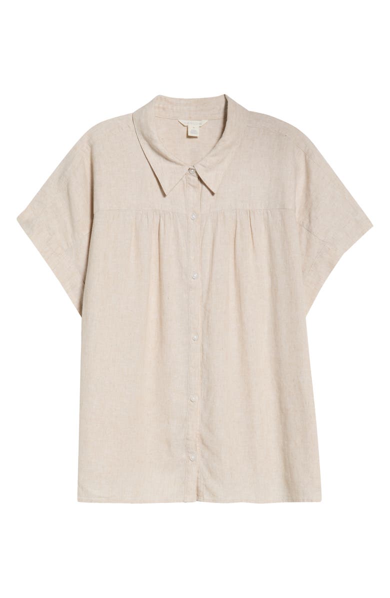 Caslon<sup>®</sup> Linen Blend Button-Up Shirt, Alternate, color, Flax