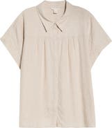 Caslon® Linen Blend Button-Up Shirt