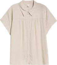 Caslon® Linen Blend Button-Up Shirt