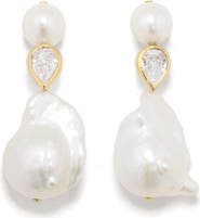 COMPLETEDWORKS Baroque Pearl & Cubic Zirconia Drop Earrings