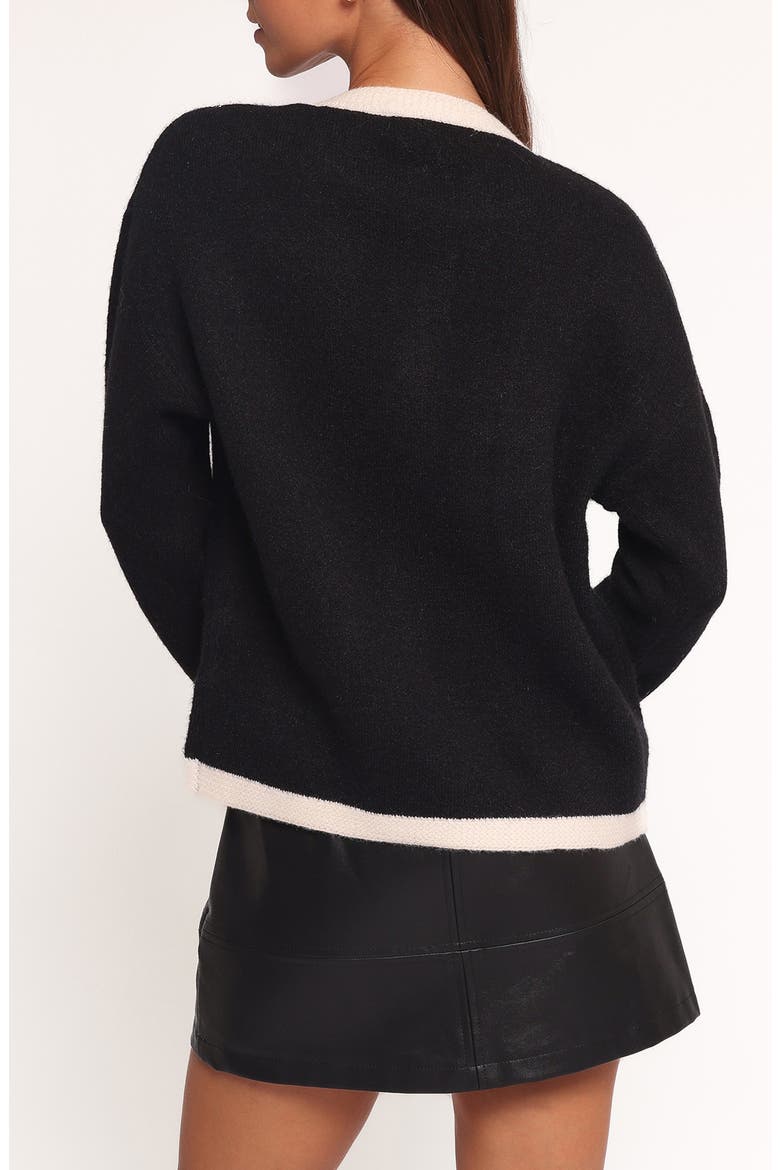 Orabelle Contrast Cardigan, Alternate, color, BLACK
