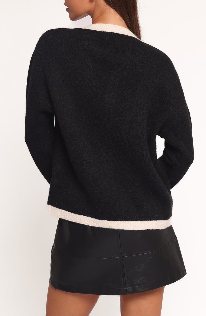 Petal & Pup Orabelle Contrast Cardigan, Alternate, color, Black