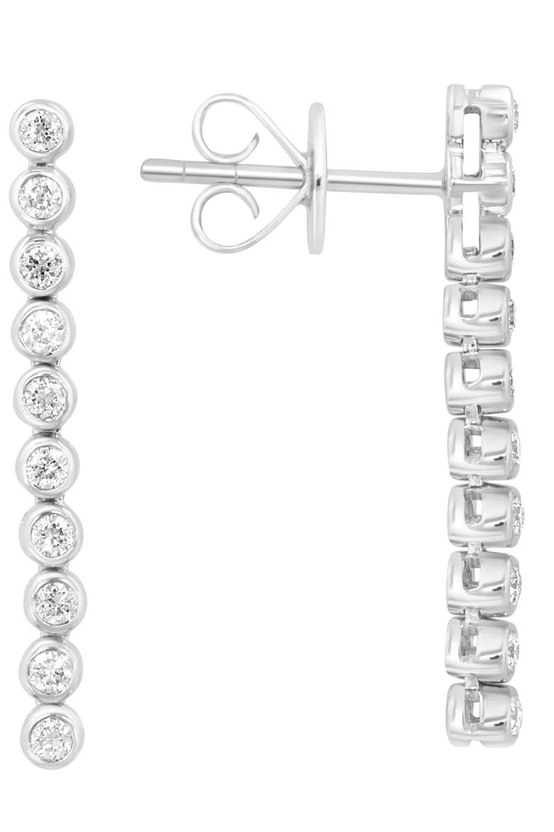Sterling Silver Lab Grown Diamond Linear Drop Earrings, Alternate, color, SILVER