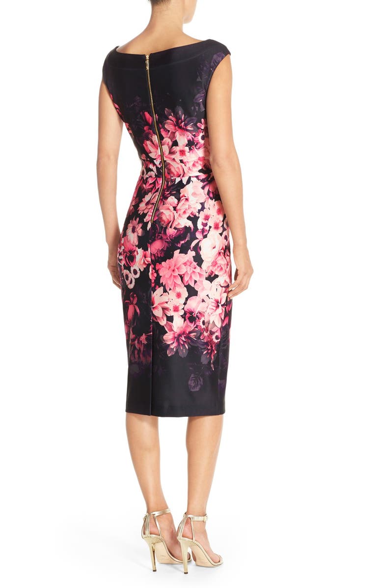 Eliza J Floral Scuba Sheath Dress, Alternate, color, 