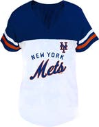 FANATICS Women's Profile White/Royal New York Mets Plus Size Two-Stripe V-Neck T-Shirt