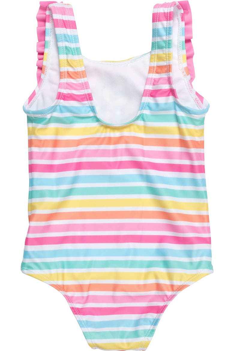 Sleeveless One Piece Bathing Suit, Alternate, color, Pastel Pink Stripe