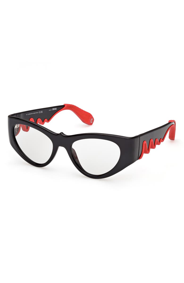 Christian Louboutin 54mm Loubishark Cat Eye Sunglasses, Alternate, color, Black/ Light Smoke