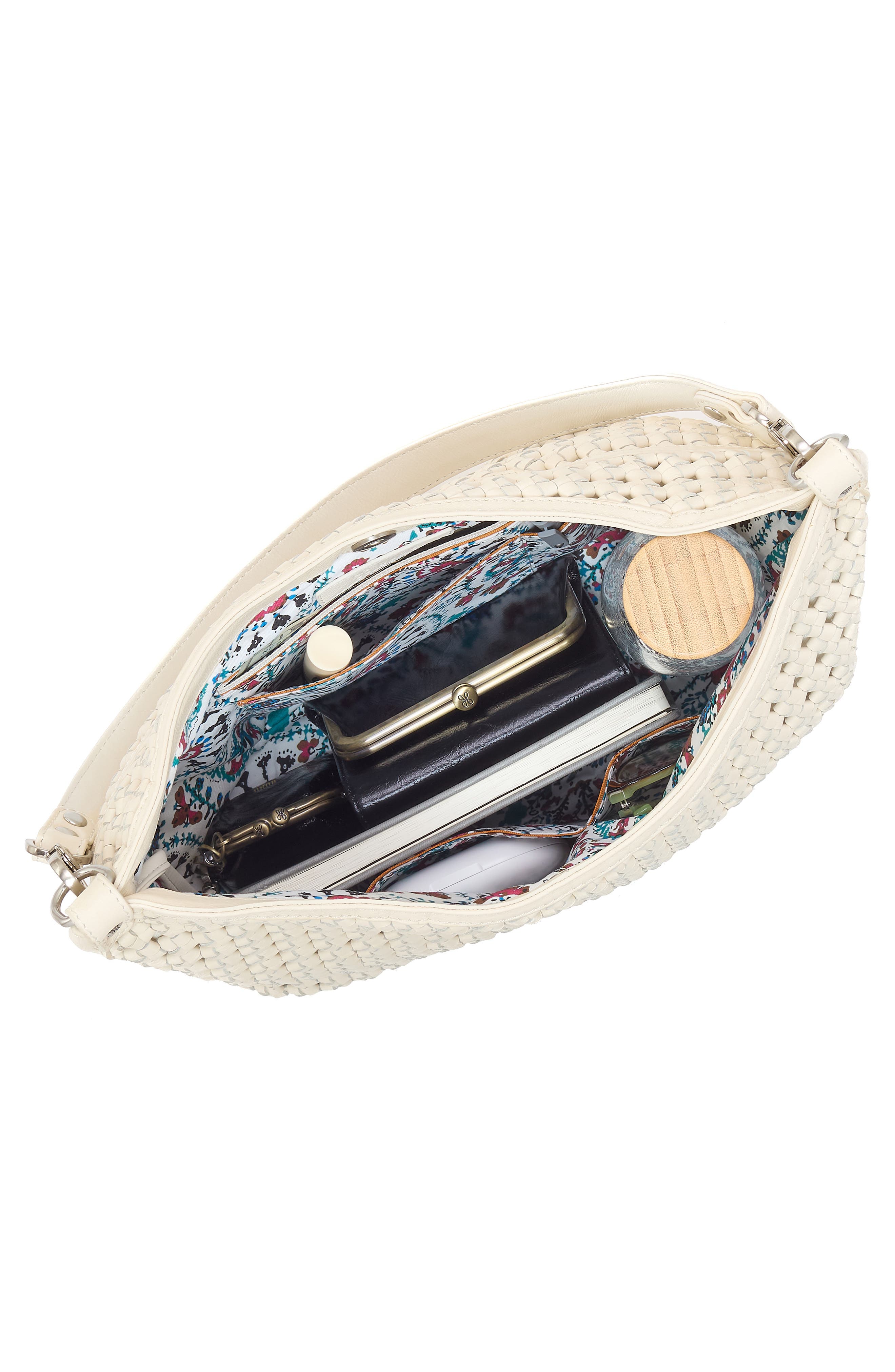 HOBO Pier Leather Shoulder Bag, Alternate, color, White Cap