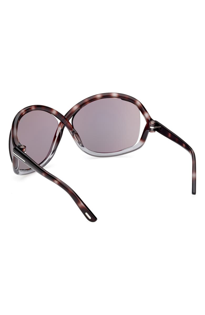 TOM FORD Bettina 68mm Oversize Butterfly Sunglasses, Alternate, color, Coloured Havana / Smoke