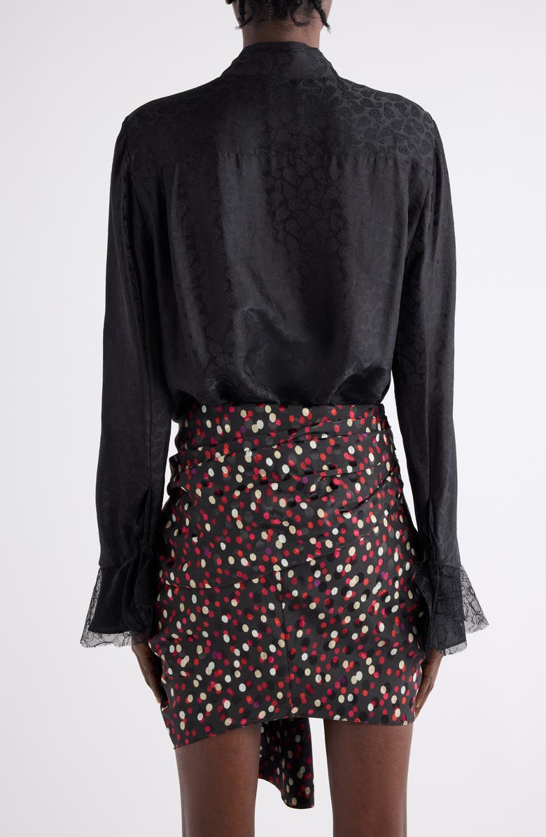 Isabel Marant Raphaella Paisley Tie Neck Top, Alternate, color, Black