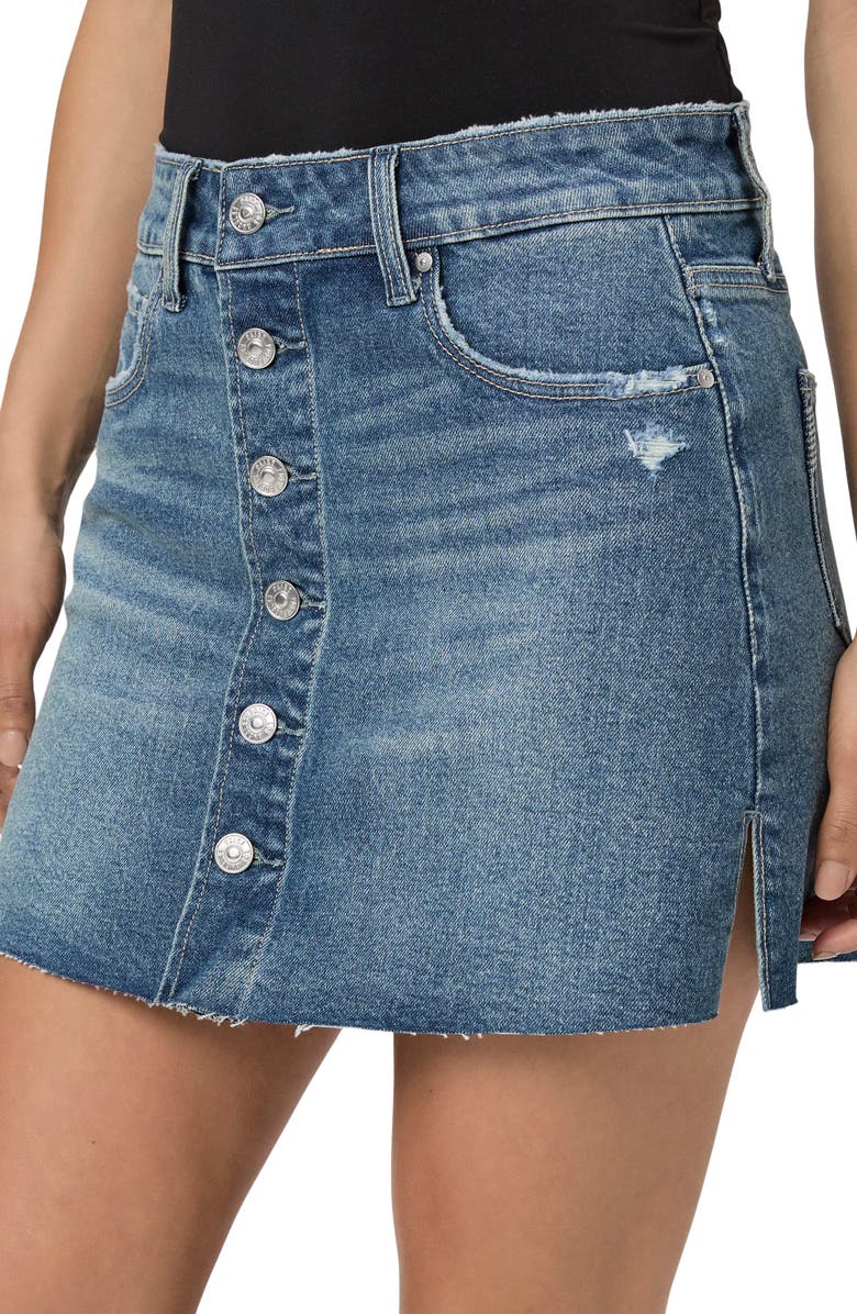 PAIGE Jessie Button Front Miniskirt, Alternate, color, Storybook Distressed