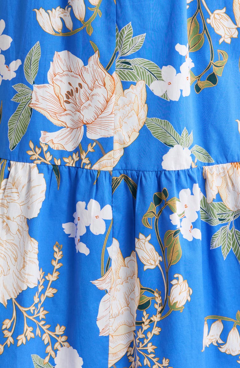 SUGARLIPS Roswell Sima Pleated Floral Maxi Dress, Alternate, color, Blue-Cream