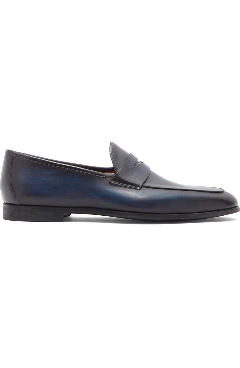 Magnanni Apron Toe Penny Loafer, Alternate, color, Navy