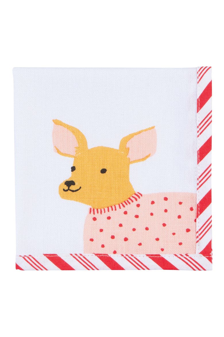 Holiday Hounds Set of 4 Cocktail Napkins, Alternate, color, HOLIDAY HOUNDS