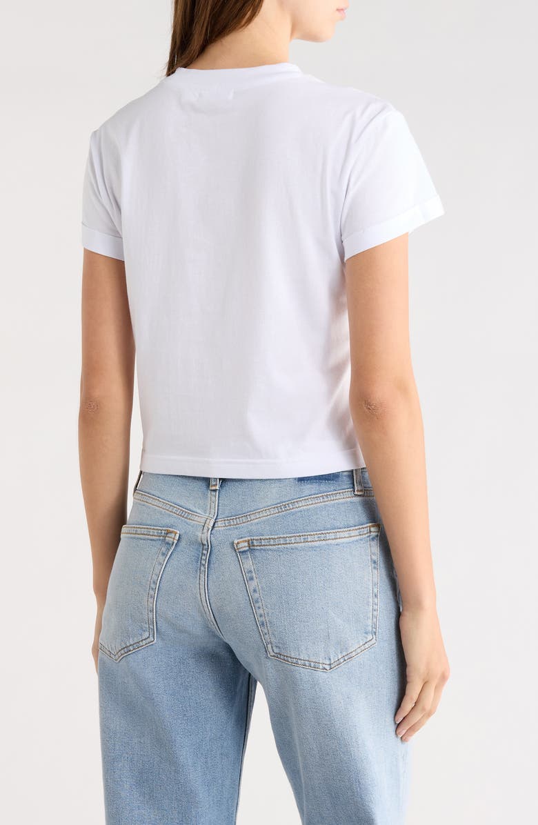 Avec Les Filles Mermaid Logo Crop Graphic T-Shirt, Alternate, color, White