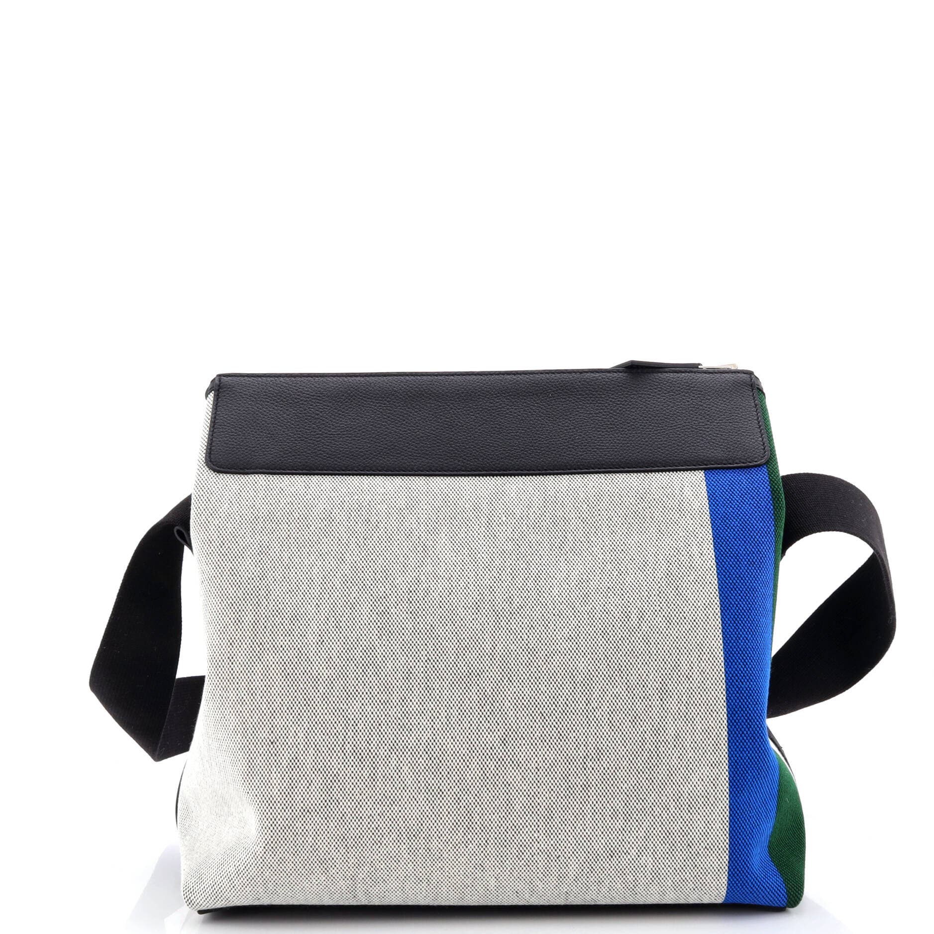 Pre-Owned Hermes R.M.S 12H Bag Pacific Printed Toile and Leather, Alternate, color, Noir