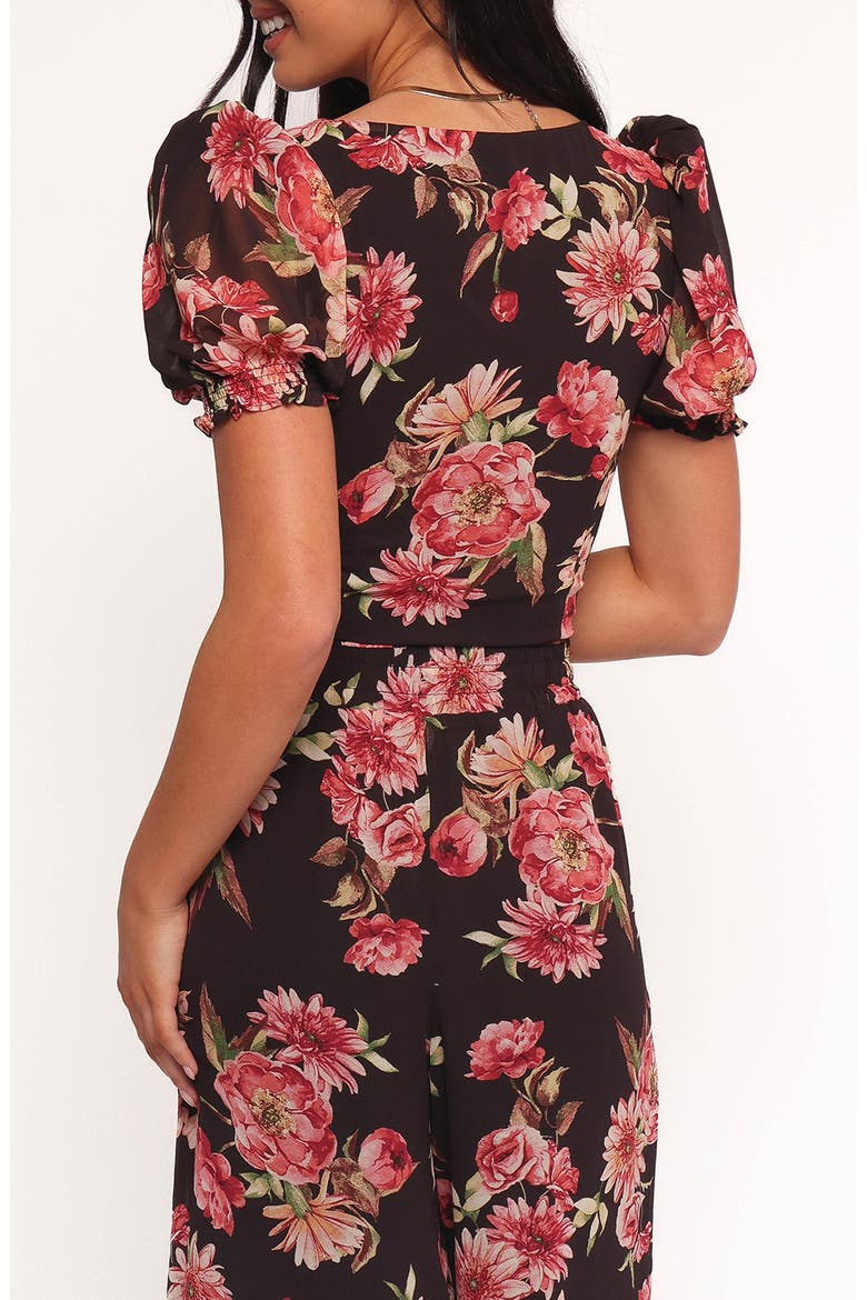 Noel Floral Puff Sleeve Top, Alternate, color, BLACK FLORAL