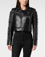 PHILIPP PLEIN Leather Jacket Skull Women