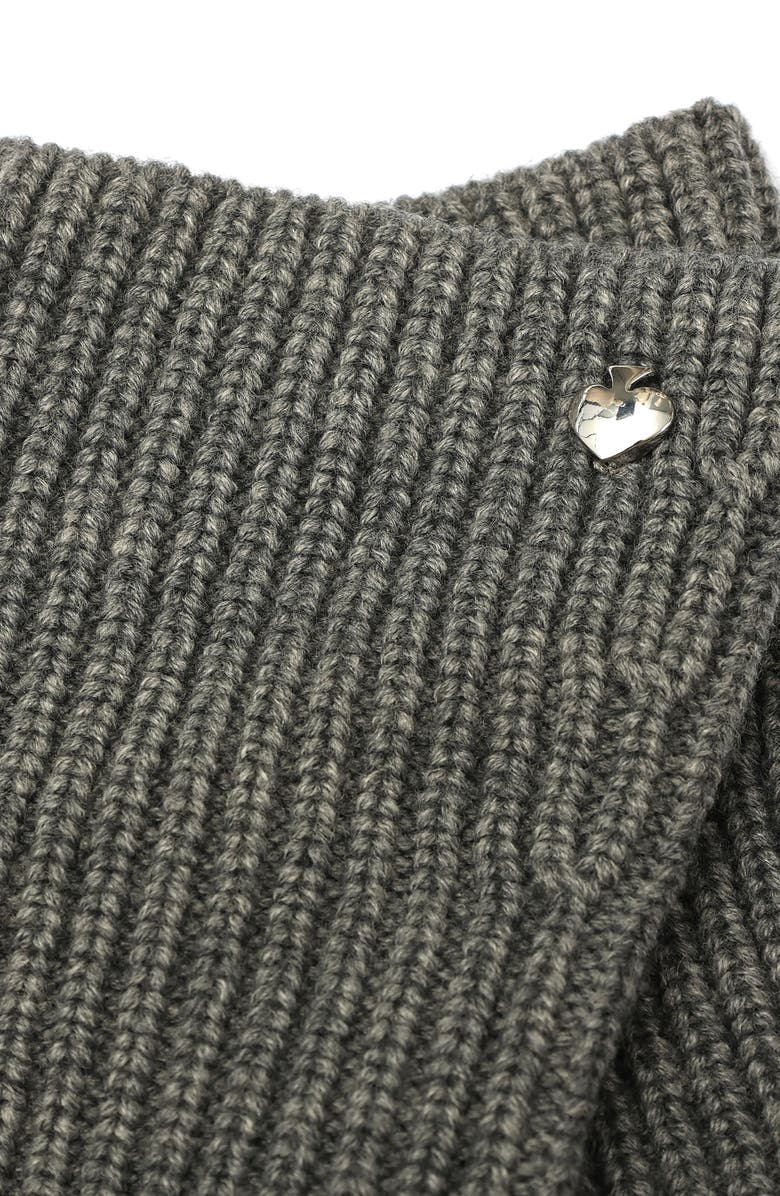 Kate Spade New York spade knit long gloves, Alternate, color, Cinder Grey