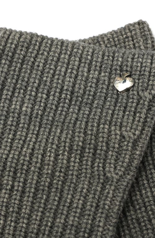 Kate Spade New York Spade Knit Long Gloves In Gray