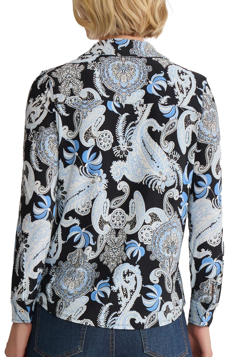 Jones New York Paisley Button-Up Shirt, Alternate, color, Jones Black Multi