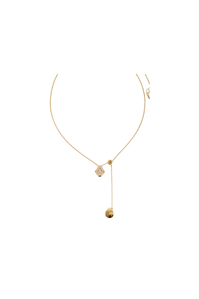 Shield Pendant Necklace, Alternate, color, Gold/clear