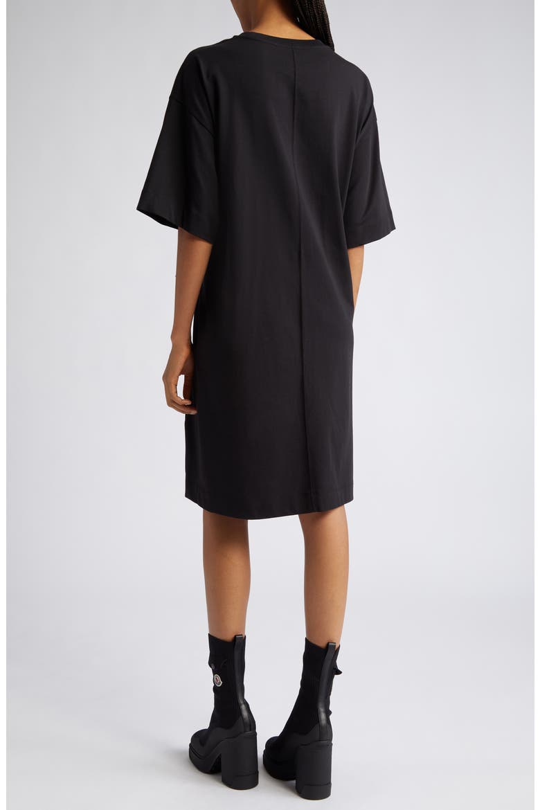 Toggle Waist Cotton T-Shirt Dress, Alternate, color, BLACK