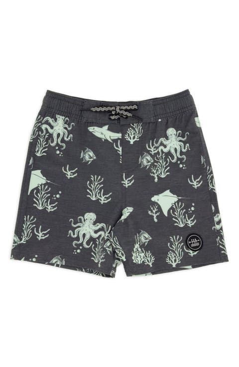 Kids' Classic Ocean Print Board Shorts (Little Kid)
