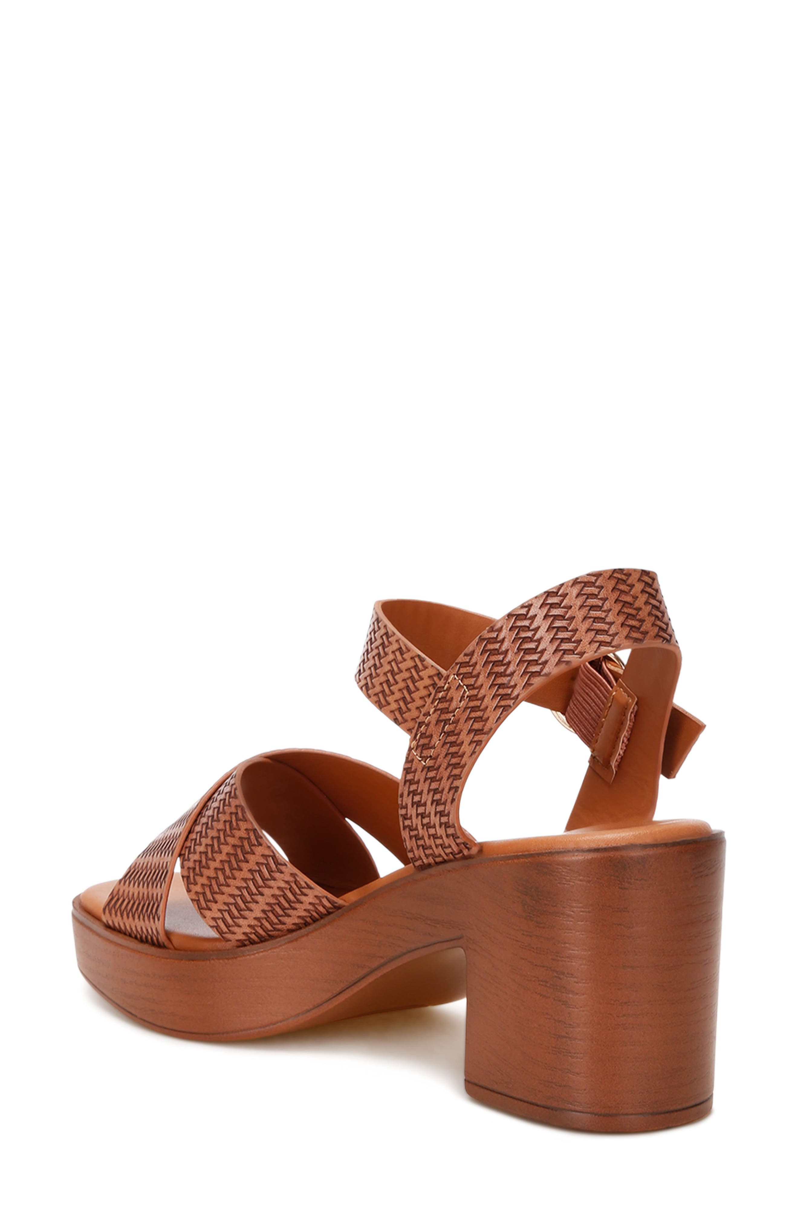 Elenia Platform Block Heel Sandal, Alternate, color, TAN