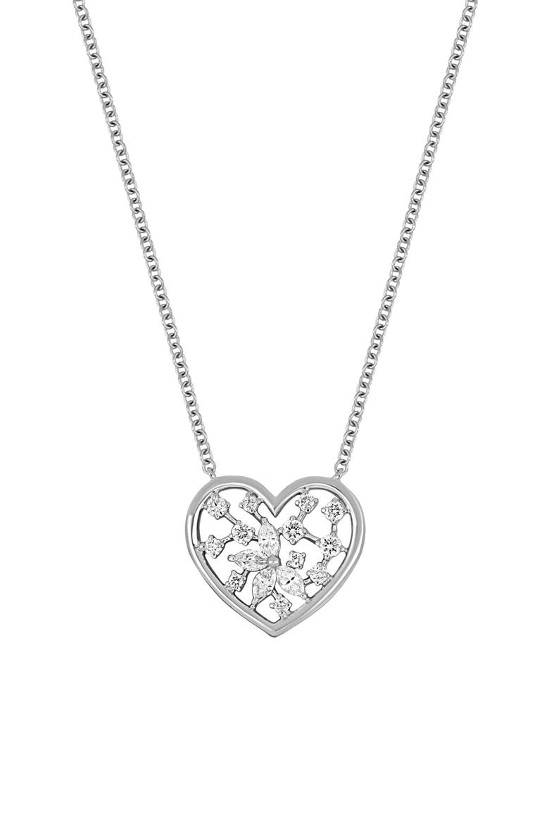 Getty 18k Gold Diamond Heart Pendant Necklace, Main, color, 18K WHITE GOLD