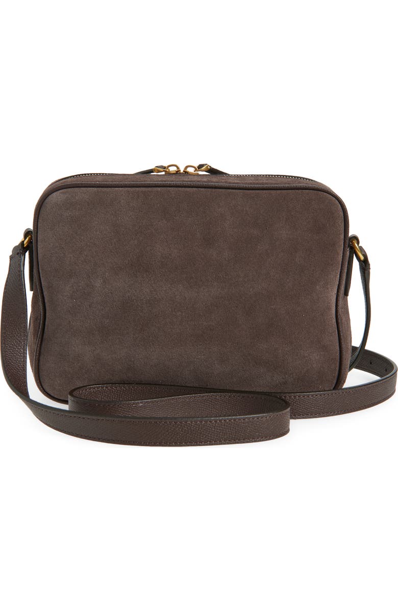 Valentino Antibes Suede Camera Bag, Alternate, color, Brown