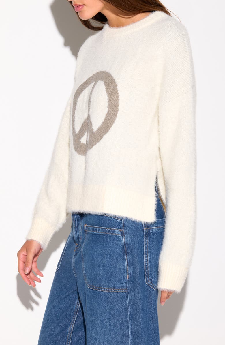 Spiritual Gangster Peace Keats Intarsia Sweater, Alternate, color, Winter White