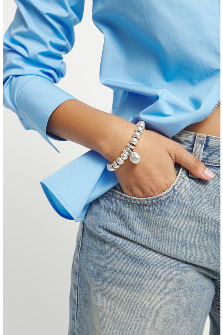 Bracelet with Medium Dials Plated in Sterling Silver and Large Dial, Alternate, color, Silver