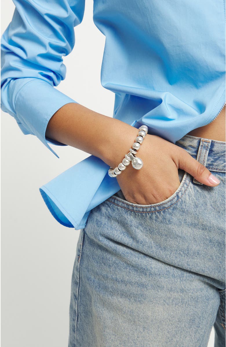 UNODE50 Bracelet with medium dials plated in sterling silver and large dial, Alternate, color, Silver