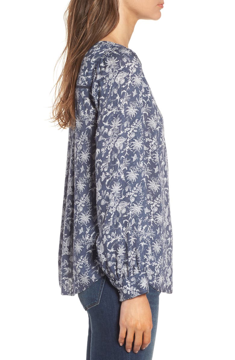 Hinge Print Popover Blouse, Alternate, color, 