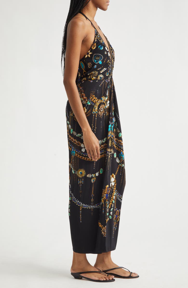 Camilla Amulets & Alchemy Print Gathered Jersey Halter Neck Dress, Alternate, color, Amulets And Alchemy