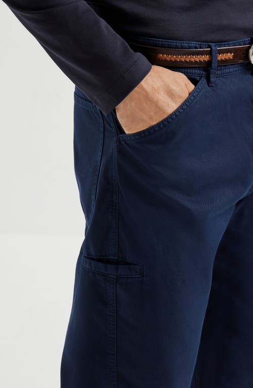 Brunello Cucinelli Pocket Gabardine Trousers In Blue