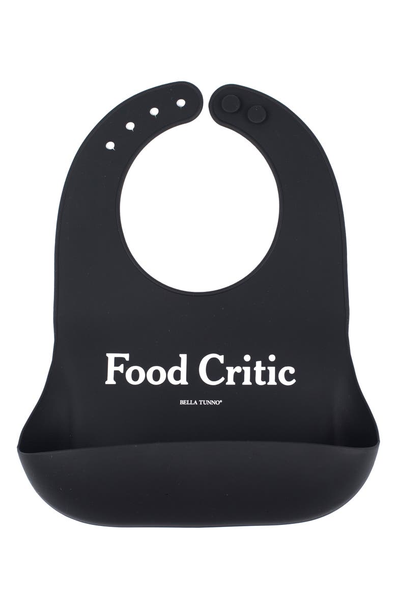 Bella Tunno Food Critic Wonder Bib, Main, color, Black