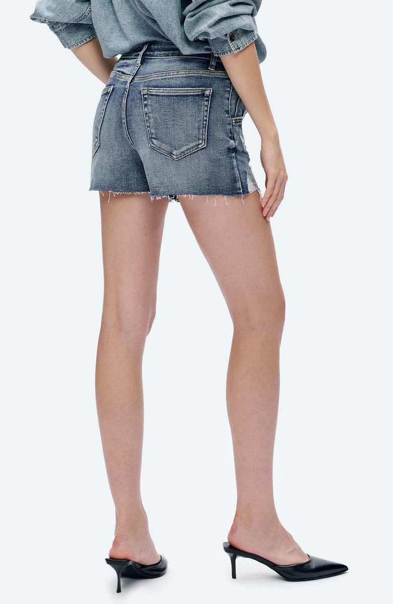 Bayeas Nova Raw Hem Mid Rise Denim Shorts, Alternate, color, Rock Indigo