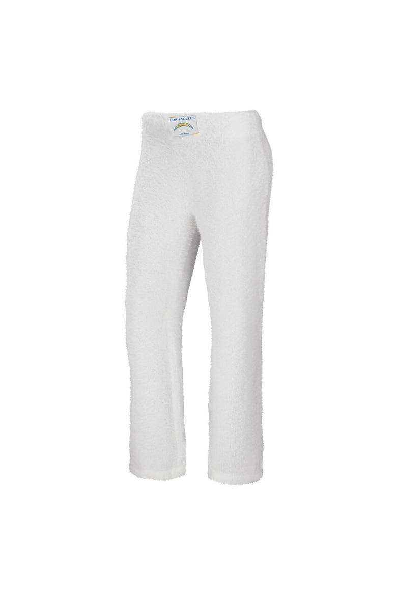 Women's WEAR by Erin Andrews Cream Los Angeles Chargers Cozy Scoop Neck Tank Top & Pants Sleep Set, Alternate, color, Cream