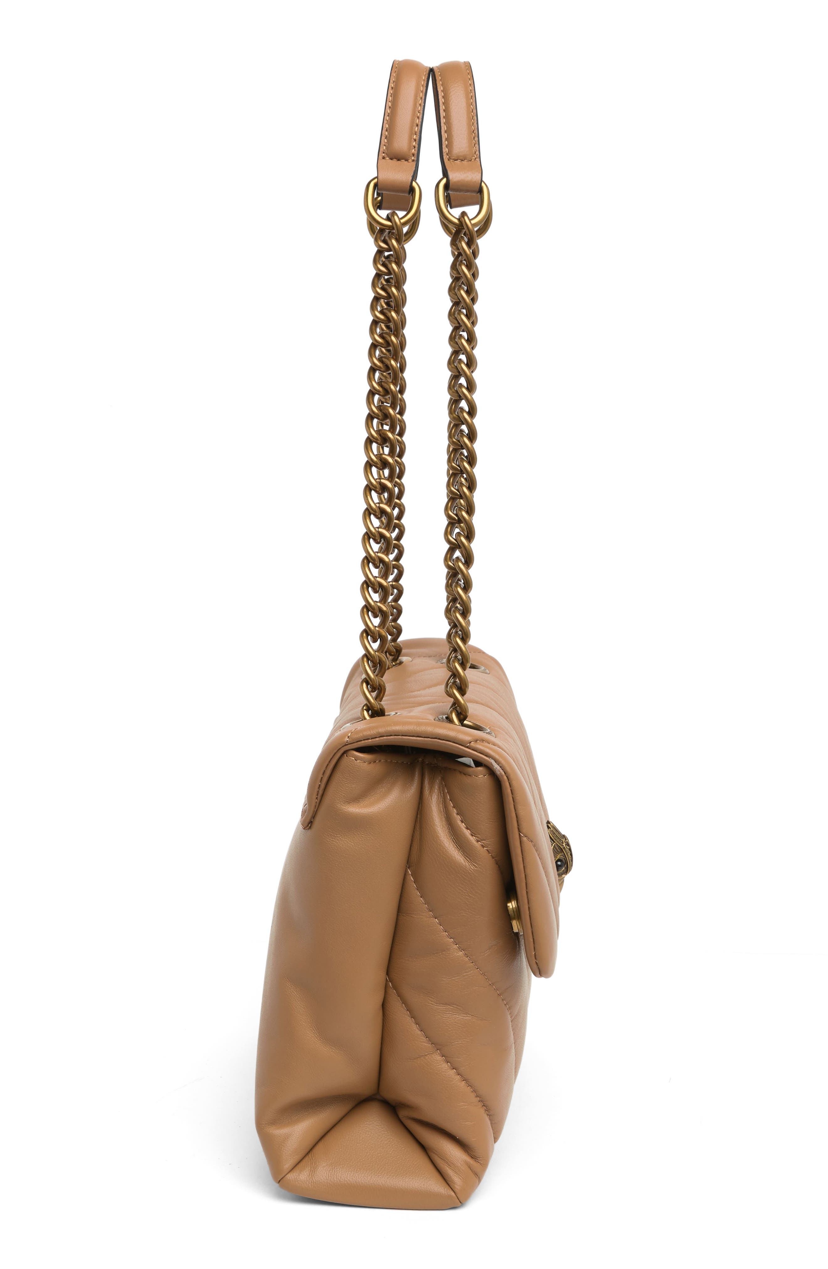 Kurt Geiger London Soho Quilted Shoulder Bag, Alternate, color, Camel