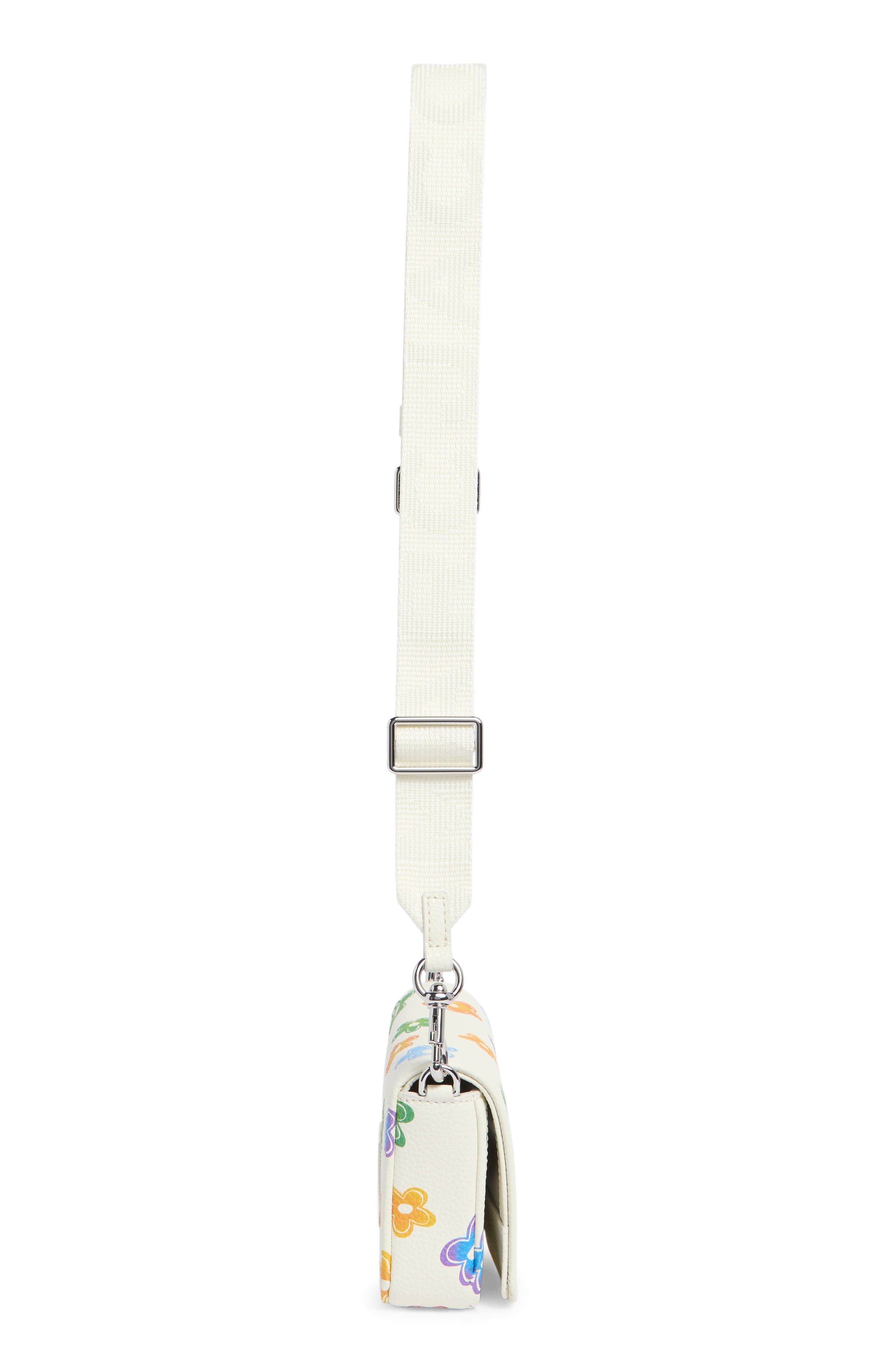 The Mini Bag Floral Leather Crossbody Bag, Alternate, color, WHITE MULTI