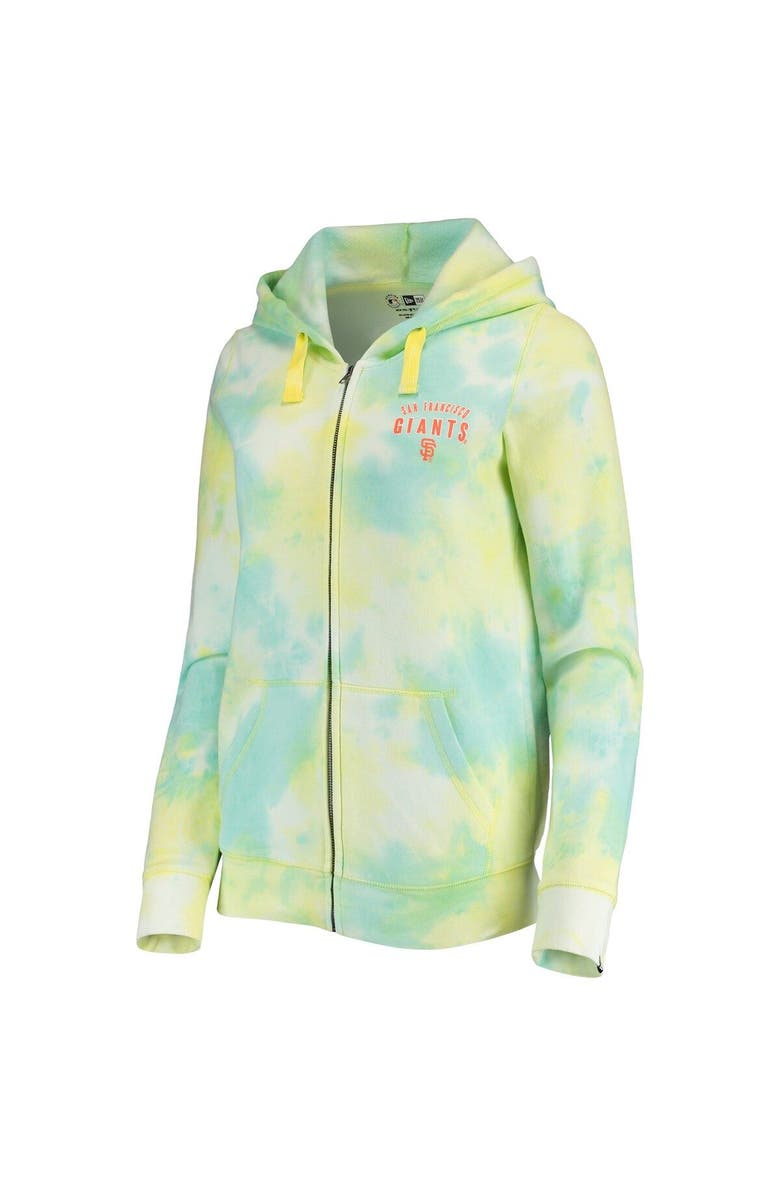 New Era Women's New Era White San Francisco Giants Tie-Dye Full-Zip Hoodie, Alternate, color, White