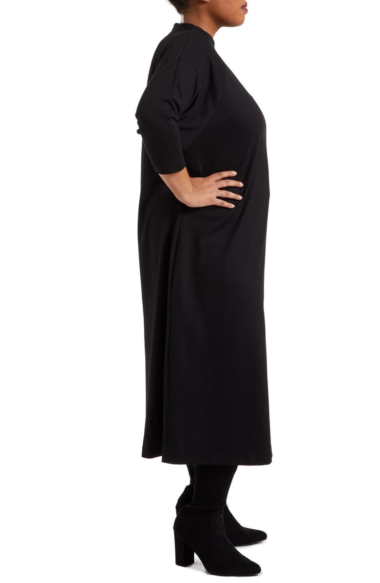 Pari Passu Janice Mock Neck Belted Ponte Midi Dress, Alternate, color,