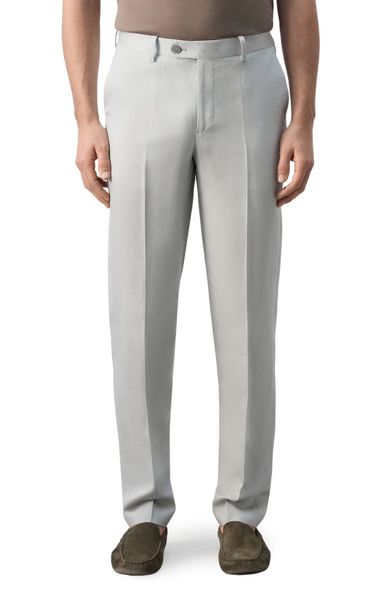 MANGO Amalfi Slim Fit Suit Trousers, Main, color, Grey