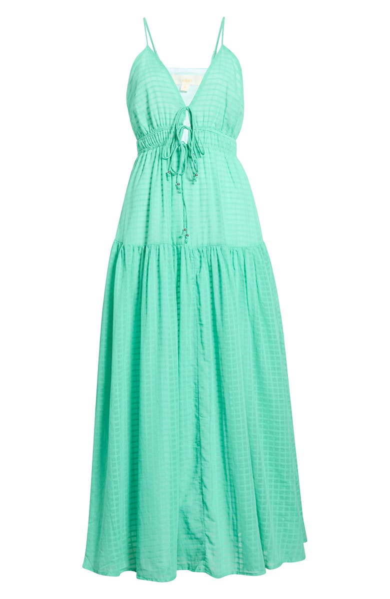 Elan Sleeveless Tiered Cover-Up Maxi Dress, Alternate, color, Mint
