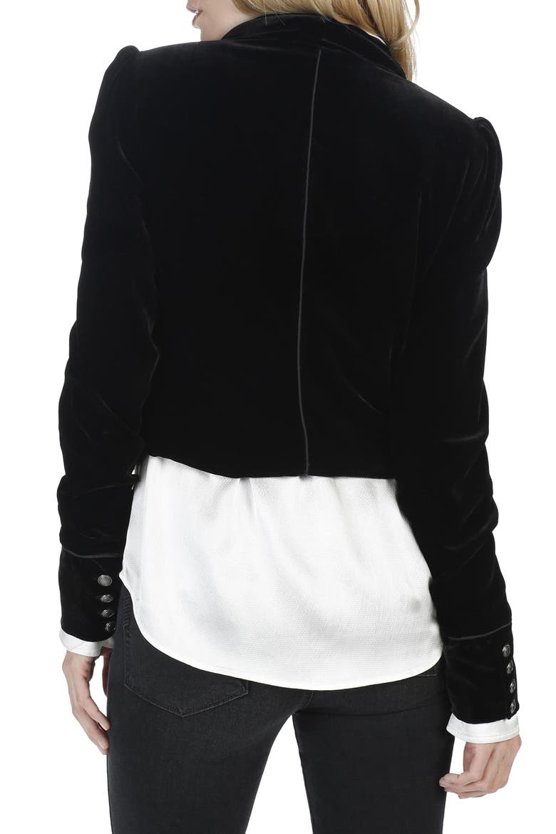 Maribel Velvet Jacket, Alternate, color, BLACK