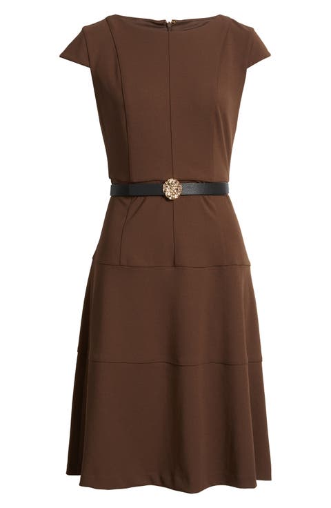 Heritage Belted Scuba Crepe Dress