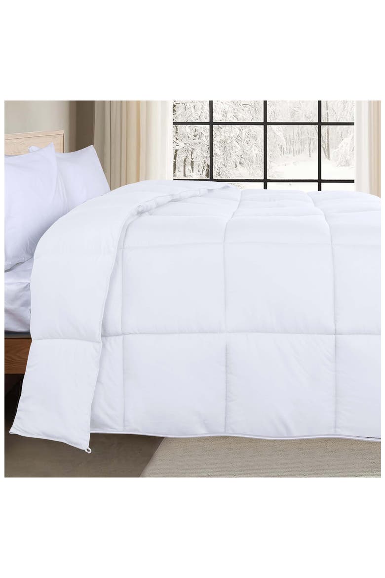Classic All-Season Reversible Down Alternative Comforter, Alternate, color, WHITE